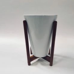 Exotic Flora Love Bite With Wooden Stands - White Pots & Planters 6 Exotic Flora Love Bite With Wooden Stands - White Pots & Planters