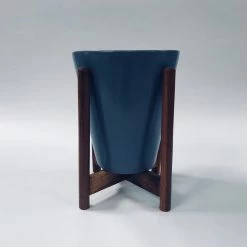 Exotic Flora Love Bite With Wooden Stands - Grey Pots & Planters