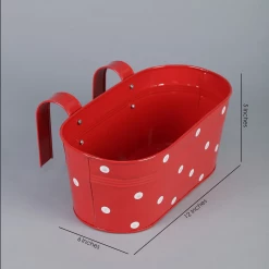 Exotic Flora Set Of Five12'' Polka Dot Oval Planters