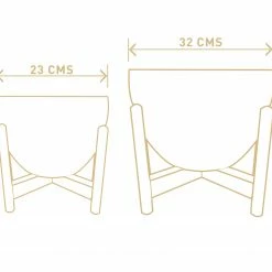 Exotic Flora Echoing Eternity (Fat) With Wooden Stands - White Pots & Planters