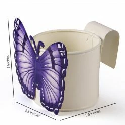 Exotic Flora Butterfly Pot White Pots & Planters