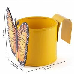 Exotic Flora Butterfly Pot Yellow Pots & Planters