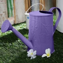 Exotic Flora Design Embossed Watercane Purple Pots & Planters