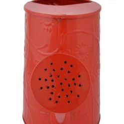 Exotic Flora Design Embossed Watercane Red Pots & Planters