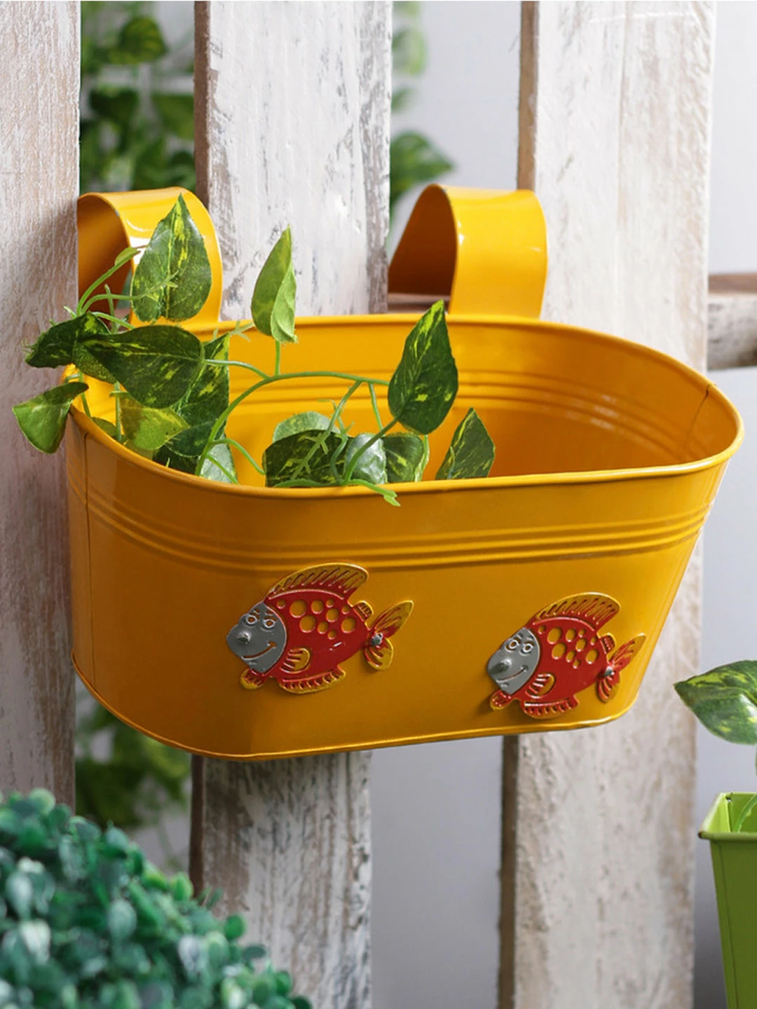 Exotic Flora Fish Tub Yellow Pots & Planters 1 Exotic Flora Fish Tub Yellow Pots & Planters