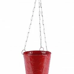 Exotic Flora Hanging Bucket Red Pots & Planters