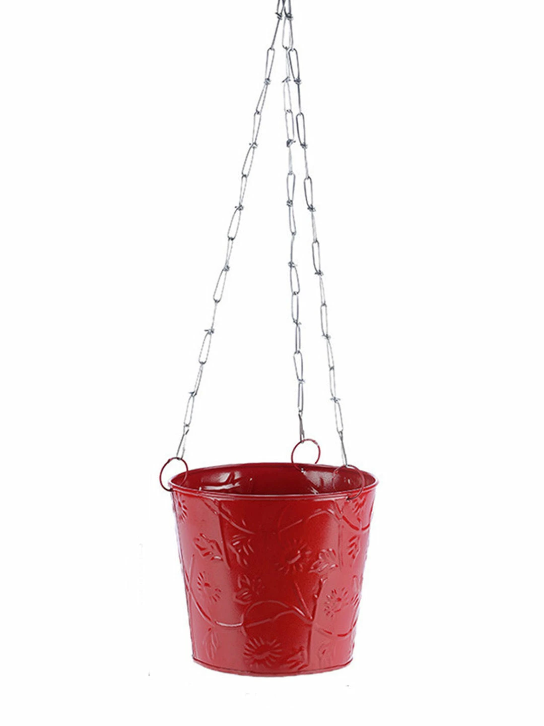 Exotic Flora Hanging Bucket Red Pots & Planters 2 Exotic Flora Hanging Bucket Red Pots & Planters