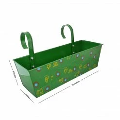 Exotic Flora Handpainted Rectangle Planter Green 5 Exotic Flora Handpainted Rectangle Planter Green