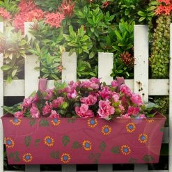 Exotic Flora Pots & Planters Handpainted Rectangle Planter Pink