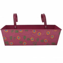 Exotic Flora Pots & Planters Handpainted Rectangle Planter Pink