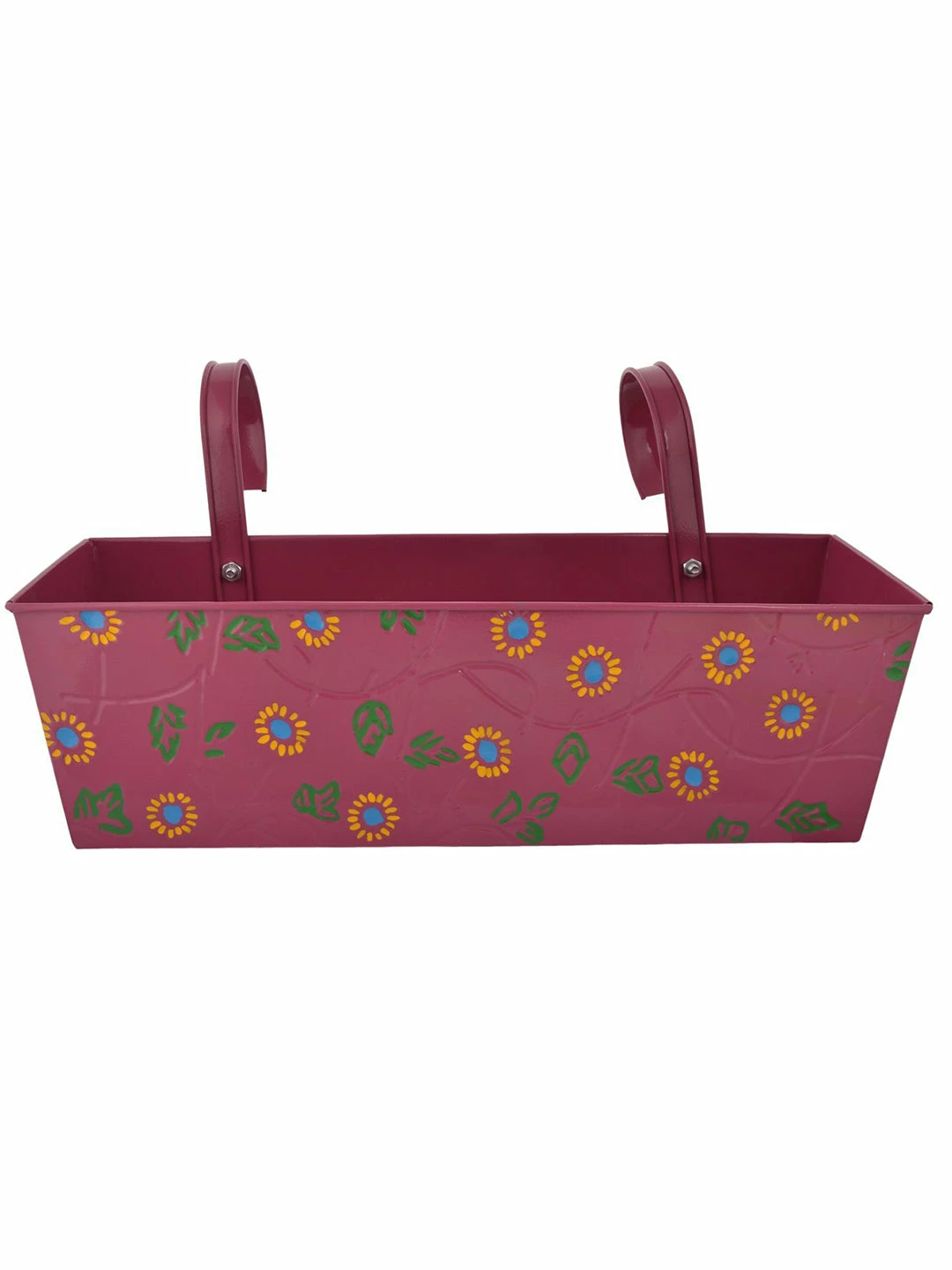 Exotic Flora Pots & Planters Handpainted Rectangle Planter Pink 2 Exotic Flora Pots & Planters Handpainted Rectangle Planter Pink