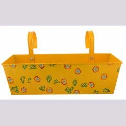 Exotic Flora Pots & Planters Handpainted Rectangle Planter Yellow