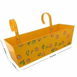 Exotic Flora Pots & Planters Handpainted Rectangle Planter Yellow