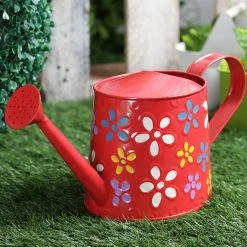 Exotic Flora Handpainted Water Cane Red Pots & Planters