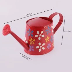 Exotic Flora Handpainted Water Cane Red Pots & Planters