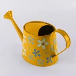 Exotic Flora Pots & Planters Handpainted Watercane Yellow
