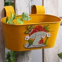 Exotic Flora Mushroom Tub Yellow Pots & Planters