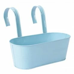 Exotic Flora Oval Railing Plnater Big Blue Pots & Planters