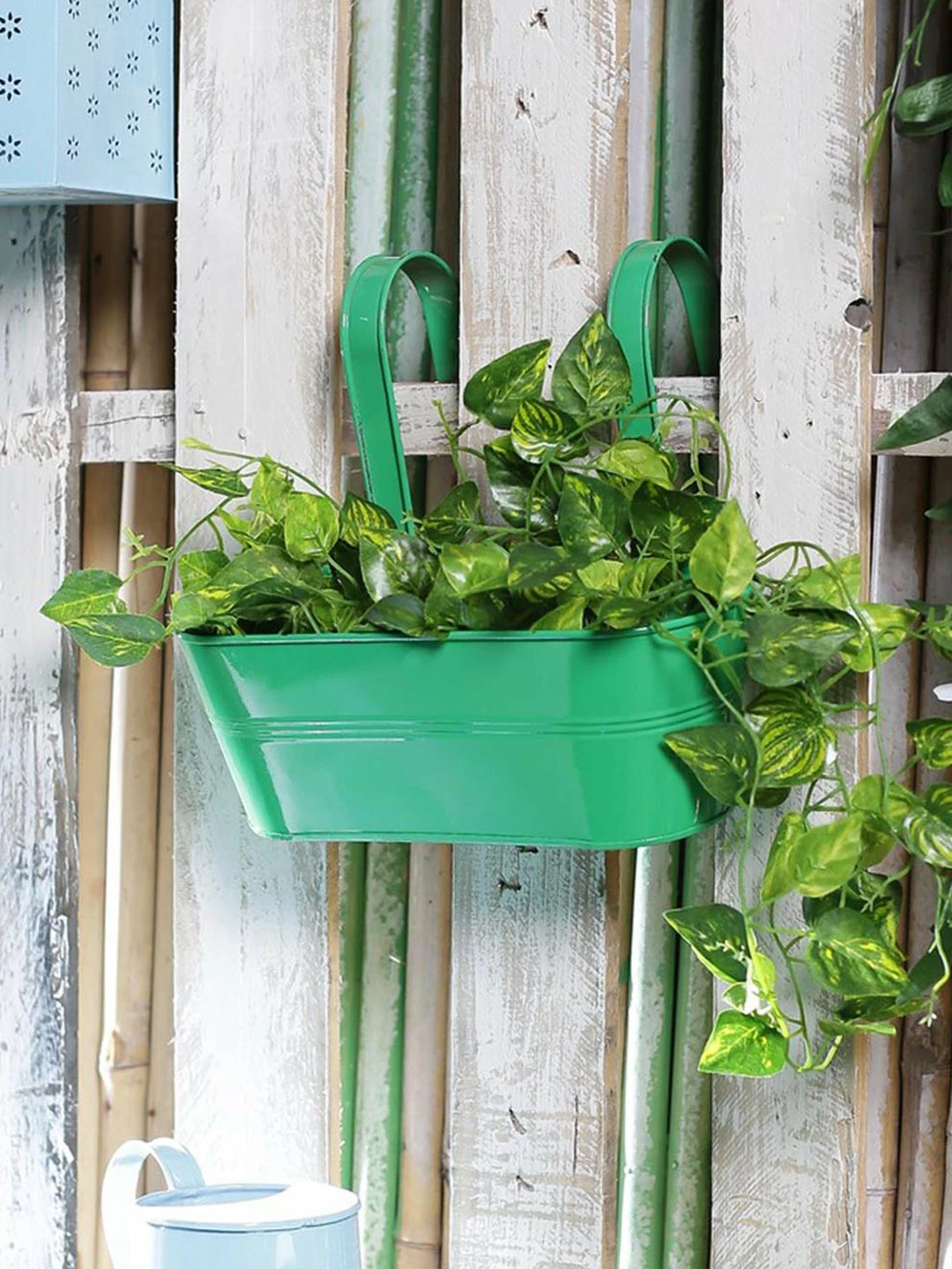 Exotic Flora Oval Railing Planter Big Green Pots & Planters 1 Exotic Flora Oval Railing Planter Big Green Pots & Planters