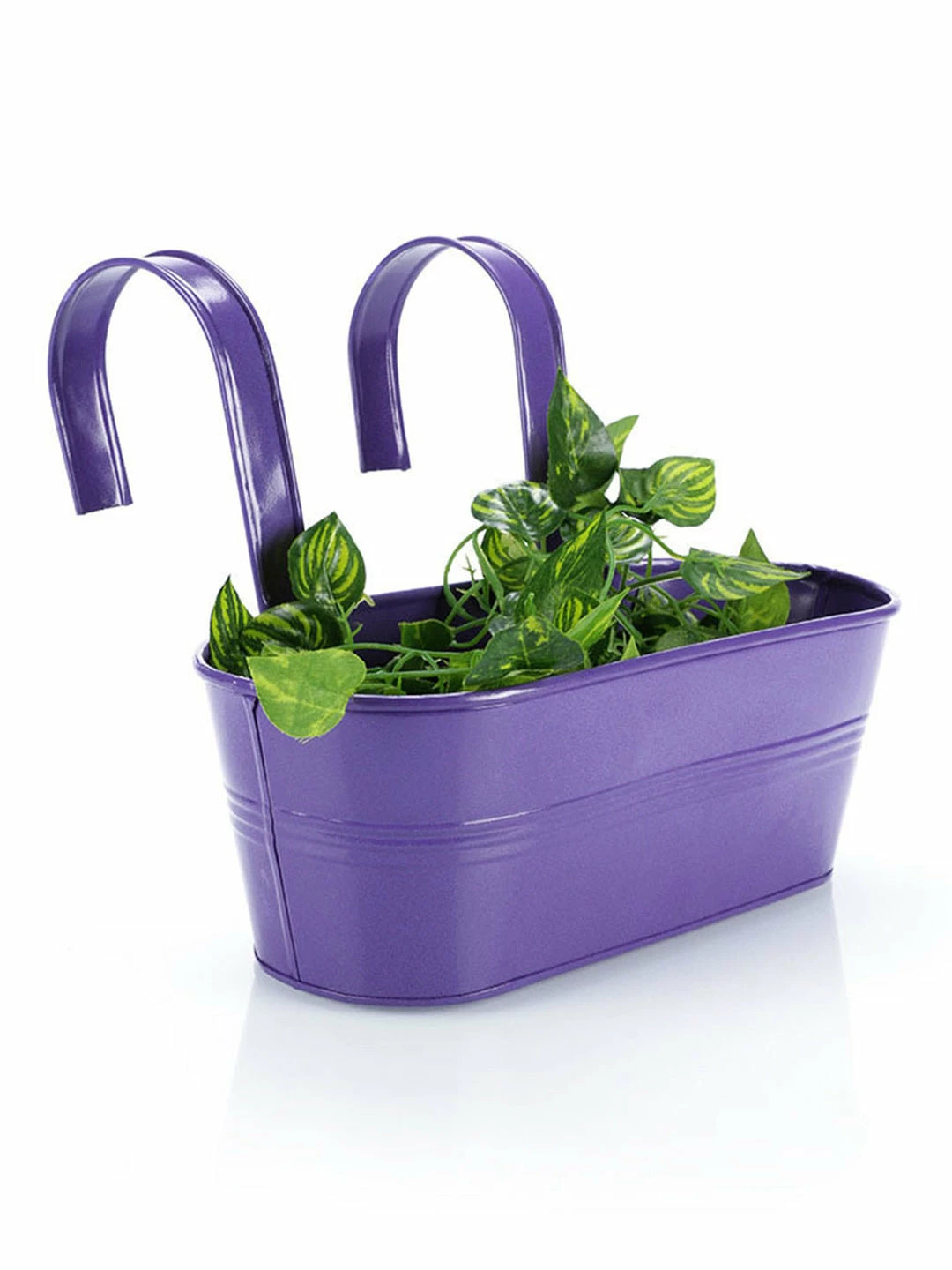 Exotic Flora Pots & Planters Oval Railing Planter Big Purple 2 Exotic Flora Pots & Planters Oval Railing Planter Big Purple