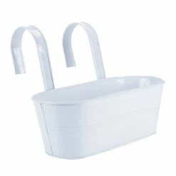 Exotic Flora Oval Railing Planter Big White 5 Exotic Flora Oval Railing Planter Big White