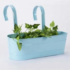 Exotic Flora Oval Railing Planter Large Blue Pots & Planters