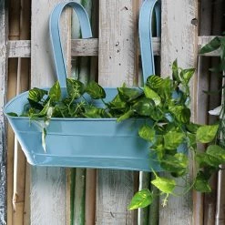 Exotic Flora Oval Railing Planter Large Blue Pots & Planters