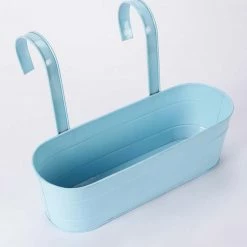 Exotic Flora Oval Railing Planter Large Blue Pots & Planters