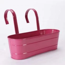 Exotic Flora Oval Railing Planter Large Pink