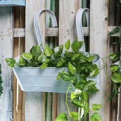 Exotic Flora Oval Railing Planter Large White