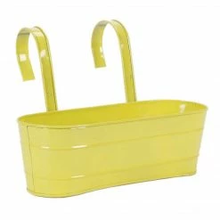 Exotic Flora Pots & Planters Oval Railing Planter Large Yellow 5 Exotic Flora Pots & Planters Oval Railing Planter Large Yellow