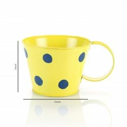Exotic Flora Polka Cup Small Yellow Pots & Planters 5 Exotic Flora Polka Cup Small Yellow Pots & Planters