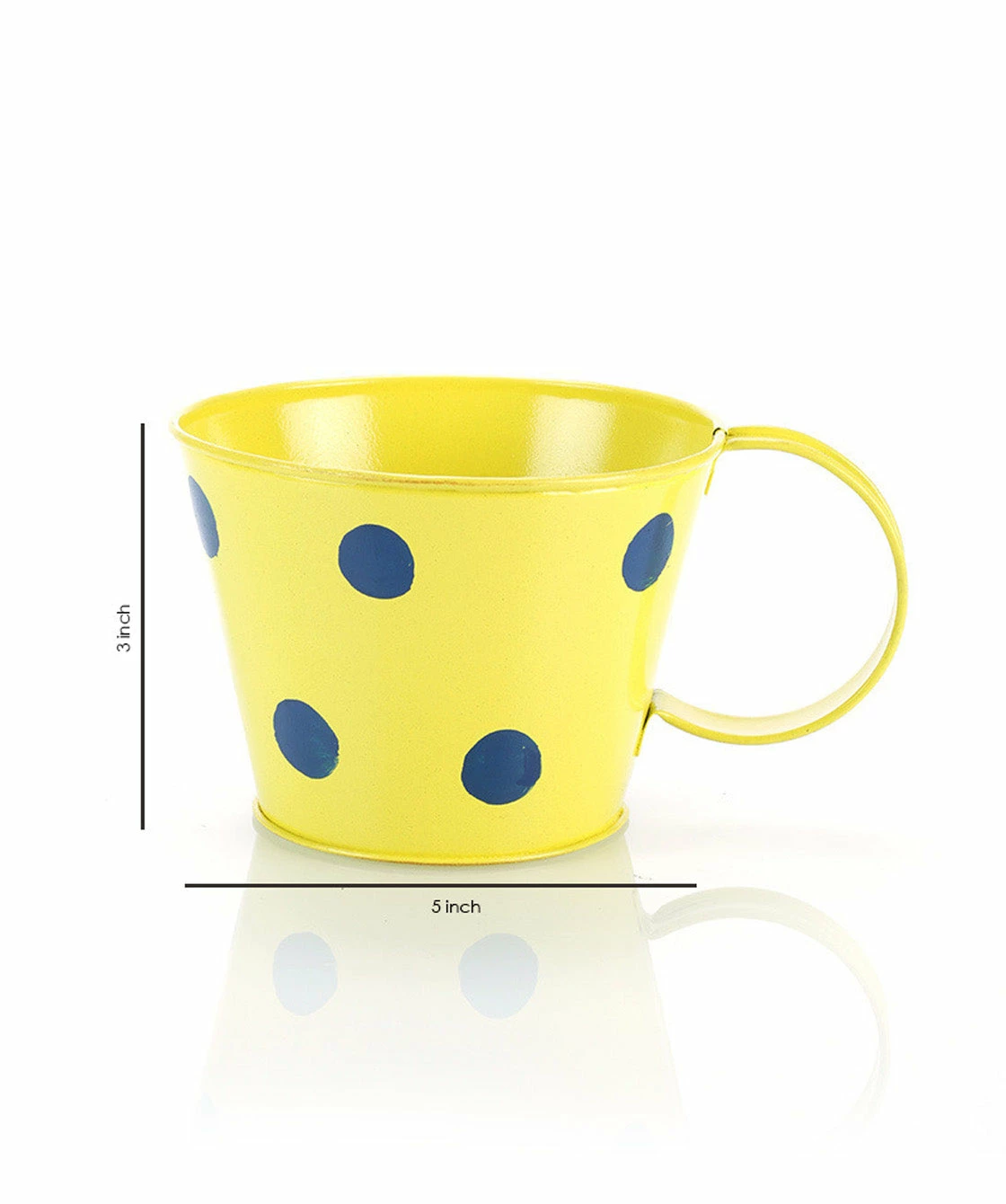 Exotic Flora Polka Cup Small Yellow Pots & Planters 3 Exotic Flora Polka Cup Small Yellow Pots & Planters