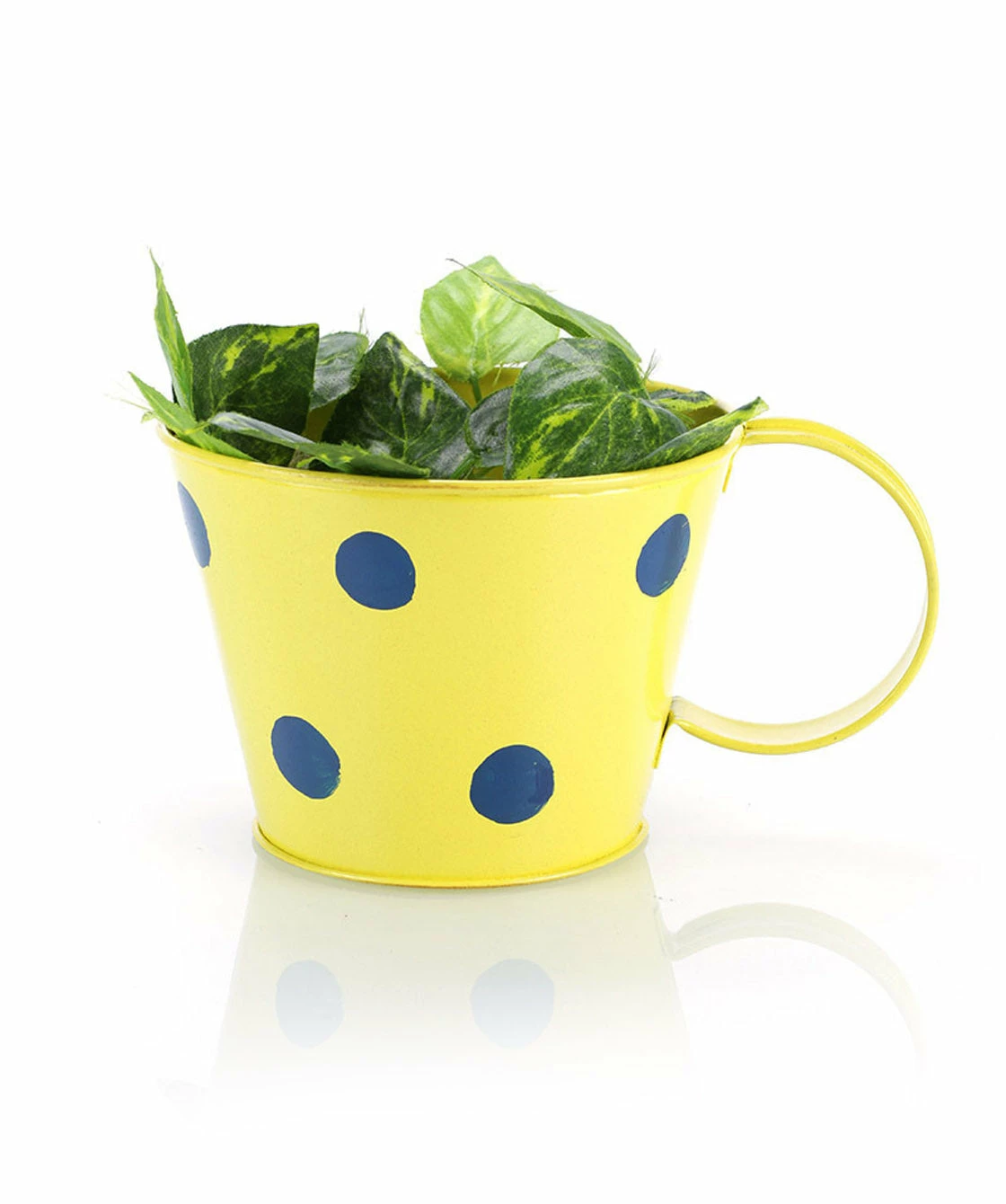 Exotic Flora Polka Cup Small Yellow Pots & Planters 2 Exotic Flora Polka Cup Small Yellow Pots & Planters