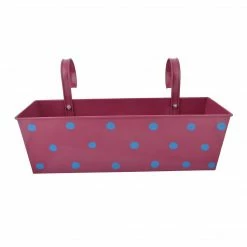 Exotic Flora Polka Dot Rectangle Planter Pink