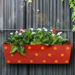 Exotic Flora Pots & Planters Polka Dot Rectangle Planter Red