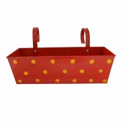 Exotic Flora Pots & Planters Polka Dot Rectangle Planter Red