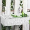 Exotic Flora Pots & Planters Embossed Rectangular Pot White