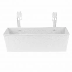 Exotic Flora Pots & Planters Embossed Rectangular Pot White