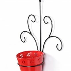 Exotic Flora Wall Mounted Red Planter Pots & Planters