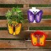 Exotic Flora Set Of Three Butterfly Railing Planters