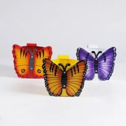 Exotic Flora Set Of Three Butterfly Railing Planters