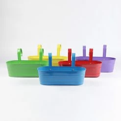 Exotic Flora Pots & Planters Set Of Five 16'' Oval Railing Planters