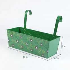 Exotic Flora Set Of Four 18'' Handpainted Rectangle Planters 5 Exotic Flora Set Of Four 18'' Handpainted Rectangle Planters