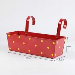 Exotic Flora Set Of Four 18'' Polka Dot Rectangle Planters Pots & Planters