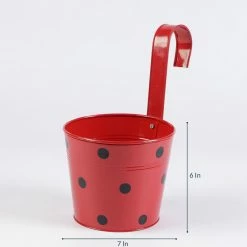 Exotic Flora Pots & Planters Set Of Five 7'' Polka Dot Round Planters 5 Exotic Flora Pots & Planters Set Of Five 7'' Polka Dot Round Planters