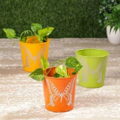Exotic Flora Pots & Planters Set Of Three Mini Butterfly Pots