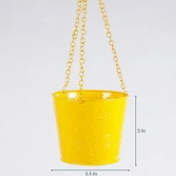 Exotic Flora Pots & Planters Set Of Five Hanging Bucket Yellow