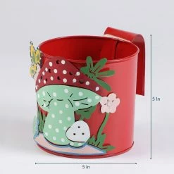 Exotic Flora Set Of Three Mushroom Railing Planters