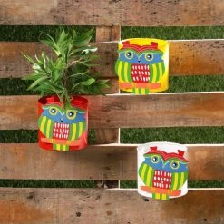 Exotic Flora Pots & Planters Set Of Three Owl Railing Planters